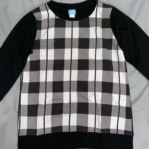 Black and White Plaid Sweater